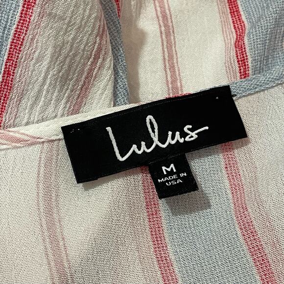 Lulus Pippi Pink Striped Tie-Front Bell Sleeve Top - Medium - Picture 9 of 13